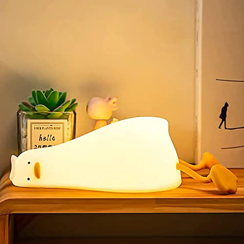 PKKP Nachtlicht für Kinder, Niedliche Duck Lamp mit Timing und Dimmbar Touch, USB LED Nachttischlampe Babyzimmer, Silikon Stilllicht für Kinderzimmer Deko Geburtstag Geschenk