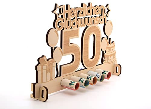 50. Geburtstag Geldgeschenk Holz Mit 50. Geburtstagskarte