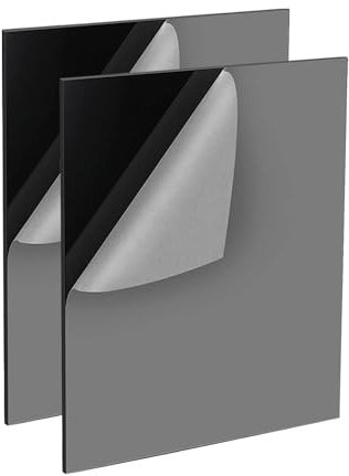 QEEYON 2 Stück Acrylglas Platte Schwarz A3 Acrylplatte 42 x 29.7cm Schwarzes Acrylscheiben 1MM Quadrat Glatt Kunststoffplatte Bruchfestes für Basteln, Malerei, Heimdekoration