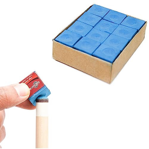 Billard-Kreide,Billardkreide Blau,Billardkreide Master,rutschfeste Pool Queue Kreide,Cue Kreide,Billardkreide Standard, Billard Zubehör Kreide, Billard Kreide für Amateure und Profis (12 Stück)