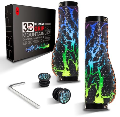 Poignées de guidon ergonomiques CNC, poignées de vélo en silicone pour VTT/BMX.