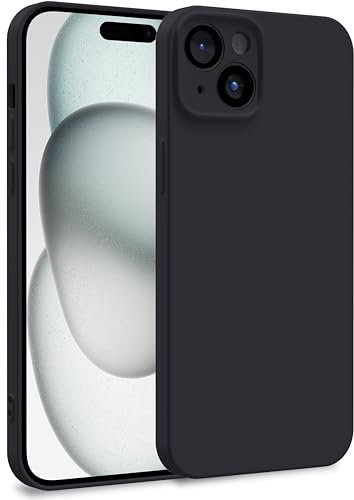 MyGadget TPU Case for iPhone 15 Plus - Cover Dual Layer with Camera Protection | Inner Lining - Soft Touch Rubber & Anti-Scratch Shell Black
