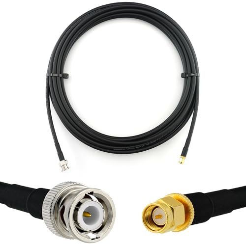 RANGEFUL 7m BNC Stecker auf SMA Stecker Koaxialkabel — BNC SMA Verlängerungskabel HF-240 (LMR 240 Äquivalent) 7 Meter Jumper Kabel (50 Ohm) — Schwarz Antennenkabel für HAM Radio CB Funk WIFI Antenne