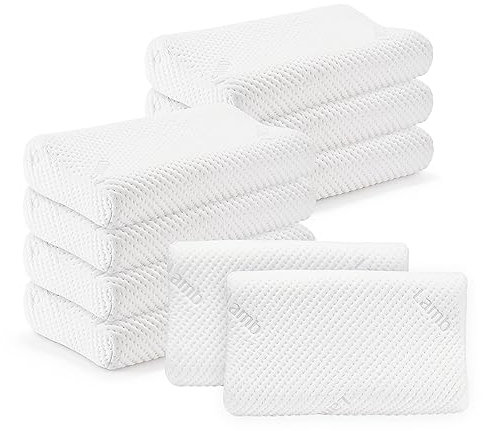 LAMB 2023 Verbesserte Memory Foam Kissen Kopfkissen, Wolleähnliches Gefühl, Orthopädisches Schlafkissen für Rücken und Seitenlage, Höhenverstellbar, Waschbarer Bezug,9-teiliges Set