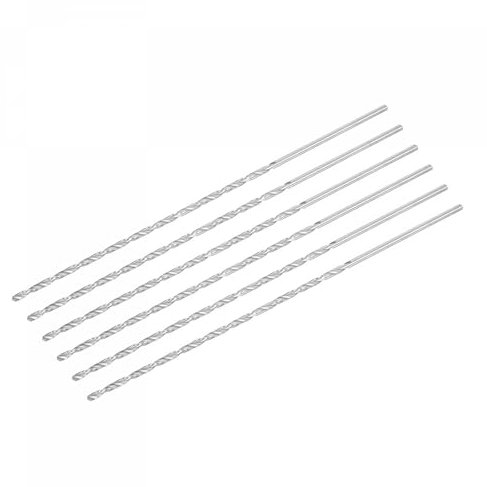 TA-VIGOR 6Pcs 3mm Extra Long Twist Drill Bits, 200mm Length High-Speed Steel HSS Straight Shank Spiral Drill Bits for Wood Metal Aluminum Plastic