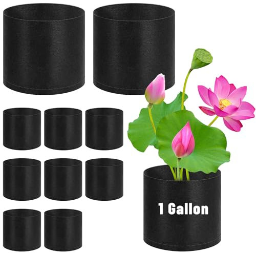 8er-Pack Lilien-Pflanztöpfe für Teich, langlebige Seerosen-Teich-Pflanztöpfe, 3-Gallonen-Pflanzsäcke für Teichpflanzen aus schwarzem Stoff, schwimmende Pflanzenbehälter für den Anbau von Seerosen