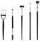 5pcs Makeup Brushes, Including Folding Angle Fan-Shaped Mascara Brush Scalloped Lash Brush Eyeliner Brush Foldable Steel Eyelash Separator Comb Double-Ended Eyebrow Brush for Women & Girls