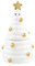 Mud Pie Árbol de Navidad apilado S and P sal y pimienta, 4 1/2 x 2 1/2 pulgadas de diámetro, color blanco