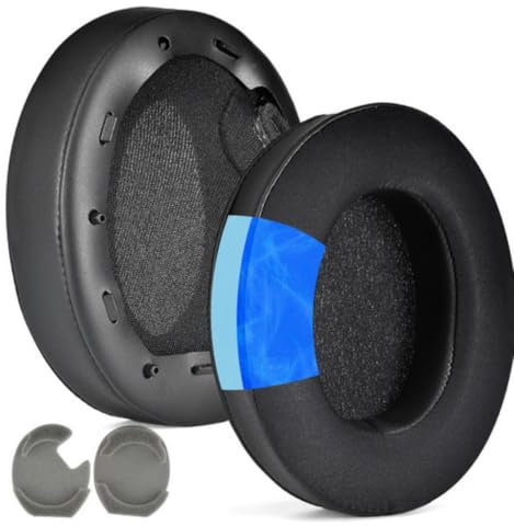 Miruchertter WH-1000XM4 Kühlgel-Ohrpolster, kompatibel mit Sony WH-1000XM4, hochdichte Geräuschisolierung, Memory-Schaum-Ohrpolster, Schwarz