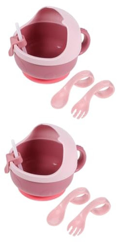 ibasenice 2 Juegos Tazón a Prueba De Derrames Vajilla De Bebe Cuencos Para Niños Pequeños Tazón De Alimentación Para Bebé Tazón De Succión Cuenco De Alimentación Pequeño Gel De Sílice