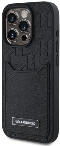 CG MOBILE Karl Lagerfeld KLHCP16XPGKHPRPK Case for iPhone 16 Pro Max 6.9 Inch Black Cardslots Monogram