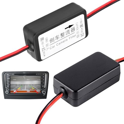 Inefala Auto Rückfahrkamera Filter, 12V Filter DC Rückfahrkamera Leistungsrelais Kondensator Filter Gleichrichter