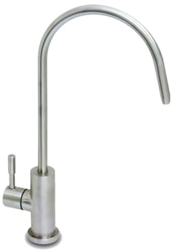 BieTal® 1-Wege C-Auslauf Wasserhahn Trinkwasserhahn aus Edelstahl satiniert matt gebürstet für Umkehrosmose Wasserfilter Osmose mit 1/4 Zoll Schlauch Anschluss