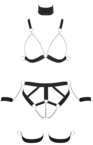 Bad Kitty Riemenbikini - Harness-Set, zum Vorspiel, in schwarz