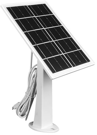 Panel Solar Para Cámaras De Seguridad, Panel Solar Con Cable De Carga, IP66 Impermeable, 360° Ajustable, Tipo-C, 3.6W/6W/8W, Carga Eficiente Para Exteriores Y Camping (12x17.3cm)