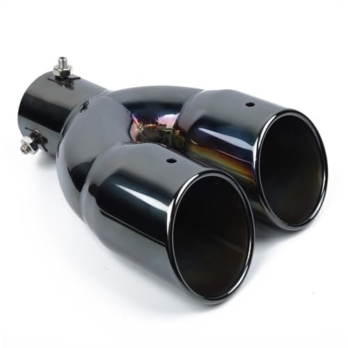 Abrazadera de la Punta del Escape 63 mm 2,5 '' Entrada Universal para automóvil Silenciador Trasero Doble Punta de para Escape Salida de Tubo de para Escape Accesorios