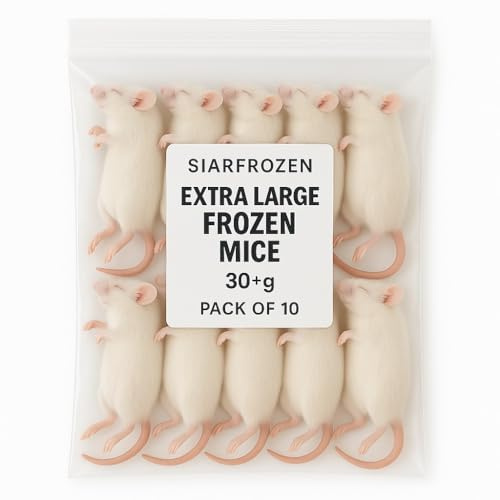 SiarFrozen™ Extra Large Mice +30g Pack of 10 | Premium Whole Prey for Snakes, Reptiles & Birds of Prey | High-Protein, Clean & Hygienic