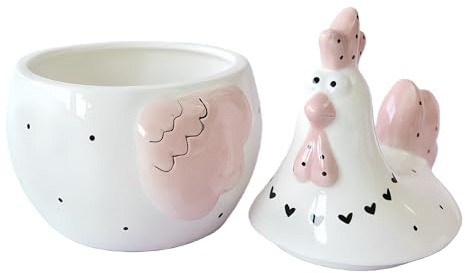 Opdestn Barattolo Da Biscotti In Ceramica - Grande Scatola Decorativa a Forma di Gallina con Coperchio,Vasi In Ceramica Per Conservazione - Per Gioielli Cancelleria Piano Cucina E Soggiorno