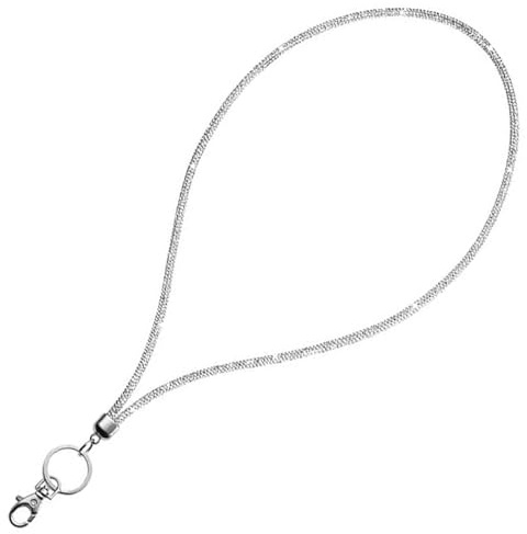 TOPBATHY Strass Lanyard mit Metallverschluss Glitzer Schlüsselband für Damen Komfortabler Id Kartenhalter und Handy Trageband Eleganter Silberner Schmuck für Büro und Alltag
