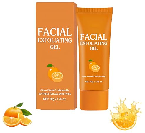 Orangen Enzym Peeling Gel für Gesicht & Körper - Sanftes Fruchtenzym Peeling für Geschmeidige Haut - gegen Mitesser & Unreinheiten - Ideal für Tägliche Hautpflege & Tiefenreinigung (1pc, 50g)