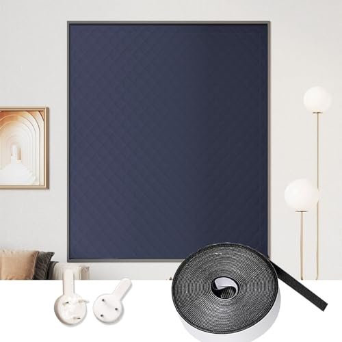 Fenster Isolierfolie 67 x 100 cm, Adjustable and Schallschutz, Staubdichte, Winddichte, Einfach zu Säubern, Fenster Isolationsset, mit Klettband für Wohnmobil, Blau