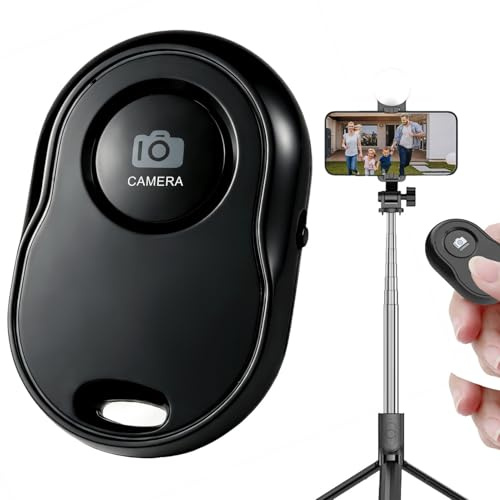 Telecomando per fotocamera Bluetooth (confezione da 2), Bluetooth 5.2 con connessione stabile, compatibile con smartphone e tablet iPhone e Android, ideale per selfie, foto di gruppo, riprese video in