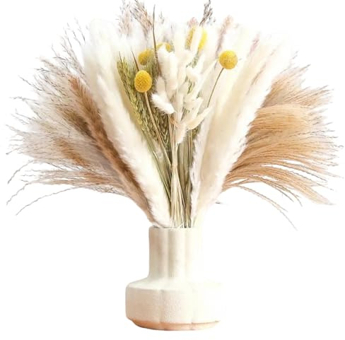 85pcs Dried Pampas Grass, 43cm Tall Boho Artificial Pampas Plant