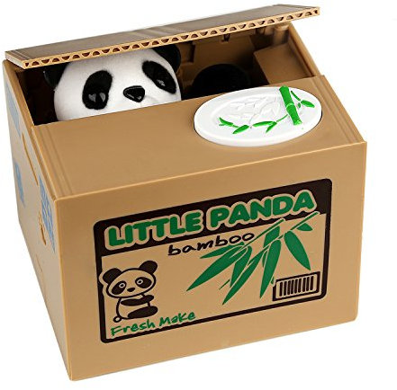 HmiL-U Stealing Coin Money Box Automatic Stealing Coin Cent Penny Cat Piggy Bank With Voice Christmas/Birthday Gift for Kids Child (Panda)