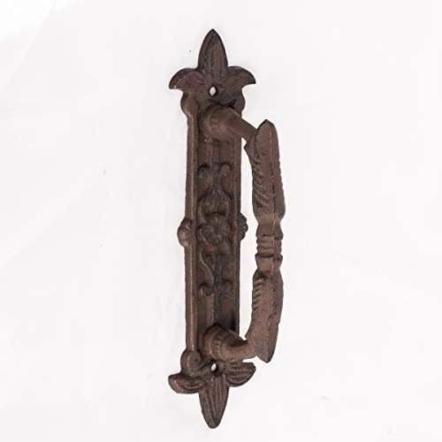 Antikas | Griff für Stalltüren und Tore | Verzierter und Filigraner Eisengriff | 23,5 x 6,4 cm