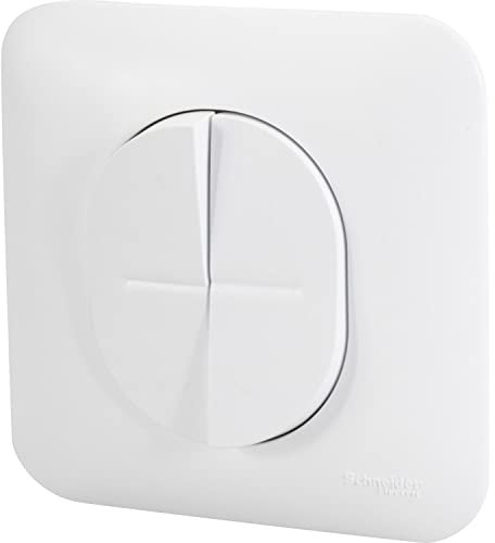 SCHNEIDER ELECTRIC - Va-et-vient + poussoir OVALIS 10A avec plaque blanc - SCHNEIDER ELECTRIC - S266285