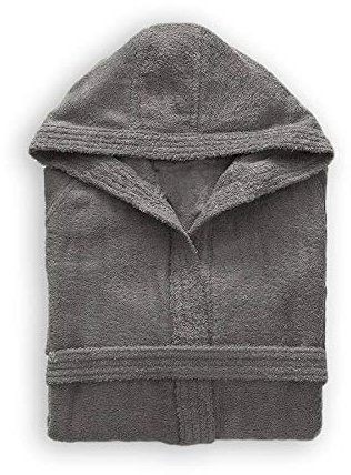 DOLPHIN Accappatoio Uomo/Donna con Cappuccio Spugna 340gr Cotone MOD. Active (Grigio, XXL)