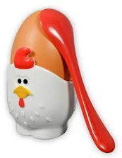 Joie 67005 Rooster Egg Cup and Spoon Set, Plastic, Deep Pink