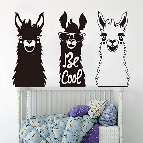 Set Von 3 Lama Wandaufkleber Tiere Vinyl Wandbild Für Kinder Schlafzimmer Tier Alpaka Home Decoraiton Aer Design Decals 65 * 42 Cm