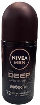 NIVEA Men Deo Roll-on - Deep Black Carbon Dark Wood - 3er Pack (3 x 50ml)