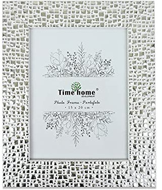 TIME HOME DEVELOPMENT Marco de fotos madera para mesa (Blanco, 13x18)