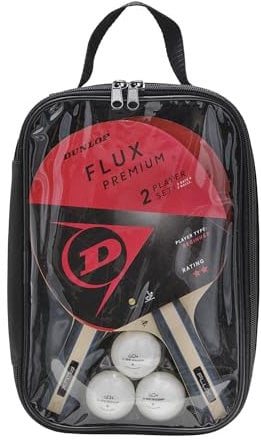 Dunlop Flux Premium Tischtennisschläger-Set, 2 Stück% 3 Bälle