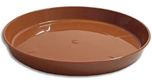 Sottovaso per vaso rotondo in plastica, terracotta, 9 diverse misure a scelta (Ø 19 cm)
