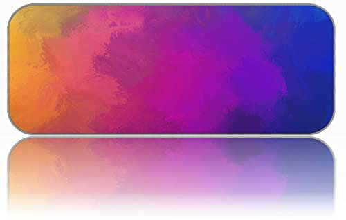 YENDOSTEEN Desk Mousepad Computer Keyboard Mat with Stitched Edges,Paint Colorful Overlay Gaming Mousepad