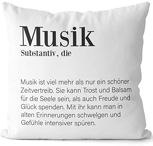 JUNIWORDS Kissen, Definition: Musik, Weiß-Hellgrün, 2-farbig (1004033)