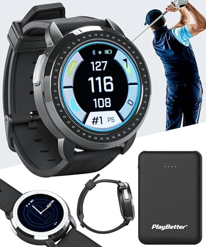 Bushnell iON Elite - Reloj GPS de golf (negro) - Reloj inteligente con pantalla táctil a color con más de 12 horas de duración de la batería, 38 K campos y distancias de pendiente - Paquete con