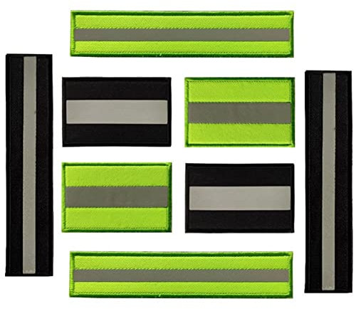 Reflektierende Patches 8pcs Nacht Fluoreszierende Applikationen Dekorative Neonflecken Hakenschleife Verschlussabzeichen Für Kleidungszubehör