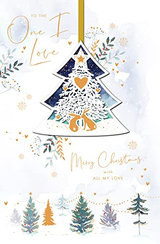 Greeting Card The One I Love Xmas Tree Foiled & Embellished Christmas Card Xmas 691926