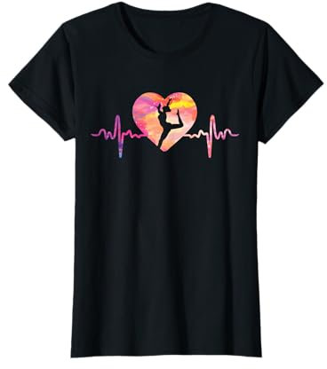 Herzschlag EKG Turnen | Turnerin Gymnastik Turnen T-Shirt