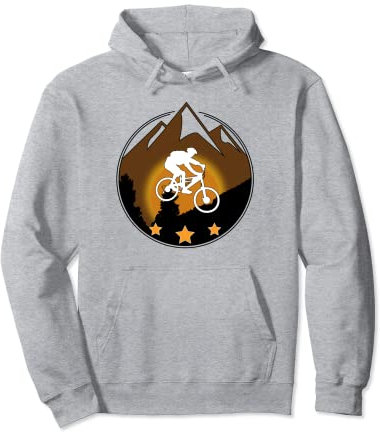 MTB Mountainbike Fahrrad + Berge tolle Geschenkidee Herren Pullover Hoodie