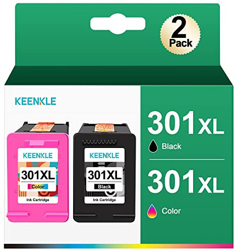 KEENKLE 301XL 301 XL Patronen Ersatz für 301 Druckerpatronen 301XL Multipack für Deskjet 2540 3050 2050 2544 2620, für Envy 4500 5530 4630 4504 4632 4502 (Schwarz, Farbe)