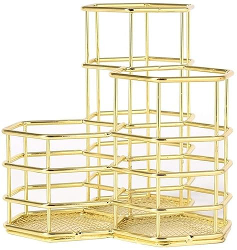 GRAWIT N/A Metal Grid Makeup Organizer Makeup Brush Holder Cosmetic Beauty Sponges Blender Storage Pencil Pen Cup (Color : Argento) Made in China