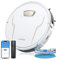 Laresar Robot Vacuum Cleaner with Mop, 4000Pa Robotic Vacuum with Auto Carpet Boost, Ultra Thin Robot Hoover for Pet Hair, Smart App Control, Work with Alexa(Evol 3s), White