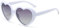 WDZAYXC Herz Polarisierte Retro Sonnenbrille für Damen und Herren, Gradient Gläser, süß und stylisch, UV400 Schutz(Weiß/Grau)