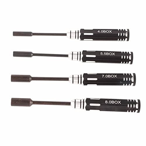 KIMISS Kit D'outils Rc Tournevis Hexagonal 4 Pièces Jeu de Tournevis à Douille Hexagonale 4.0Mm, 5.5Mm, 7.0Mm, 8.0Mm pour Avions Modèles de Voitures Rc