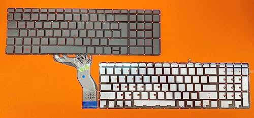 T-ProTek Teclado alemán negro sin marco con iluminación compatible para HP 250 G6